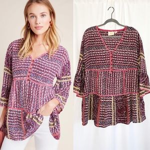 Anthropologie Lilyana Tiered Silk Blouse (never worn)